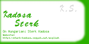 kadosa sterk business card